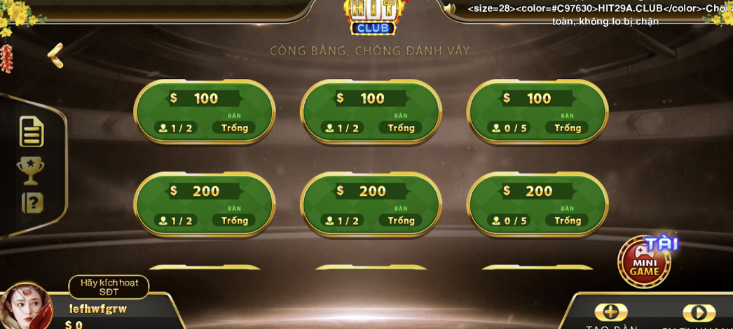 Đa dạng về game bài